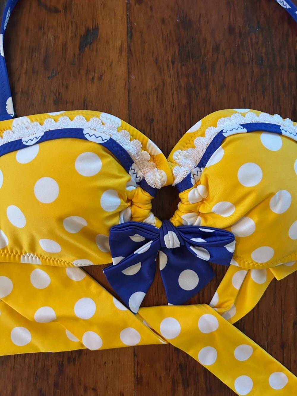 Vintage Betsey Johnson Yellow Polka Dot Bikini - Picture 2 of 8